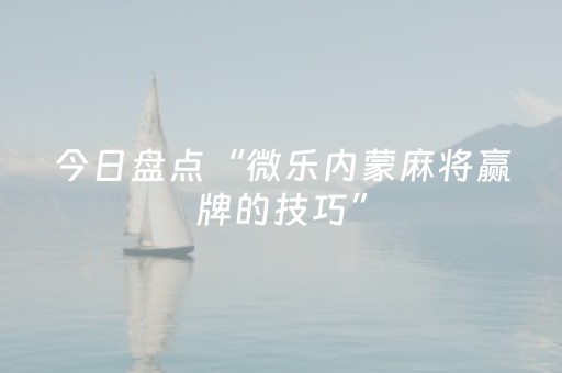 今日盘点“微乐内蒙麻将赢牌的技巧”（详细辅助教程）-哔哩哔哩