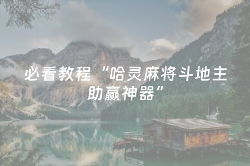 必看教程“哈灵麻将斗地主助赢神器”（详细透视教程）-哔哩哔哩