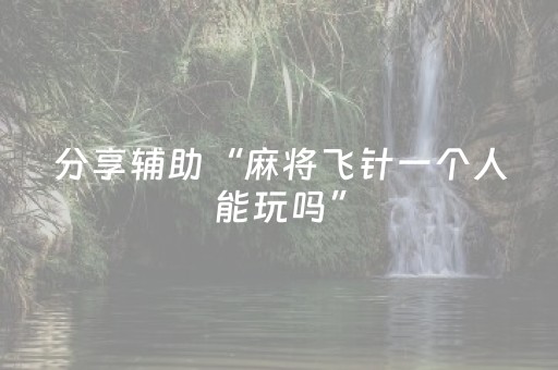 分享辅助“麻将飞针一个人能玩吗”（详细透视教程）-哔哩哔哩