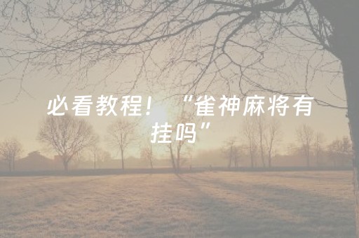 必看教程！“雀神麻将有挂吗”（详细透视教程）-哔哩哔哩