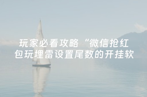 玩家必看攻略“微信抢红包玩埋雷设置尾数的开挂软件”（详细透视教程）-哔哩哔哩