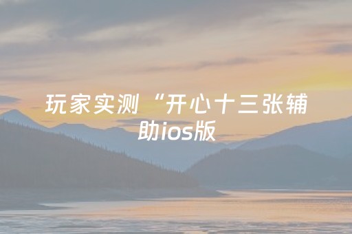 玩家实测“开心十三张辅助ios版（专用辅牌神器免安装）