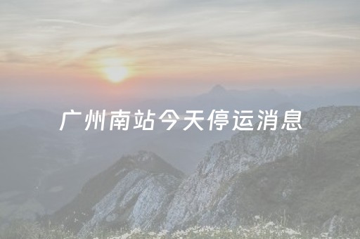 广州南站今天停运消息（广州南站停运最新消息多少趟）