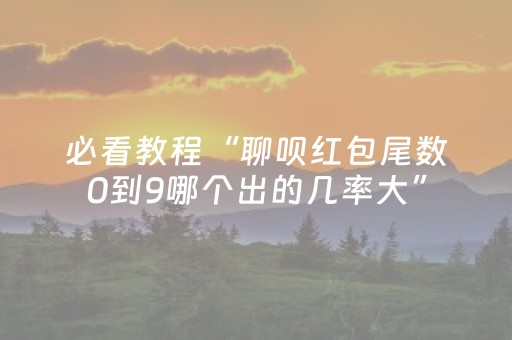 必看教程“聊呗红包尾数0到9哪个出的几率大”（详细透视教程）-哔哩哔哩