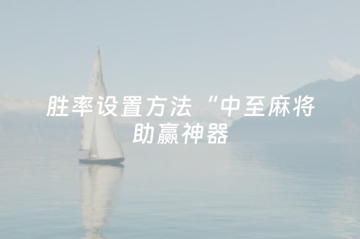 胜率设置方法“中至麻将助赢神器（专用辅牌神器免安装）