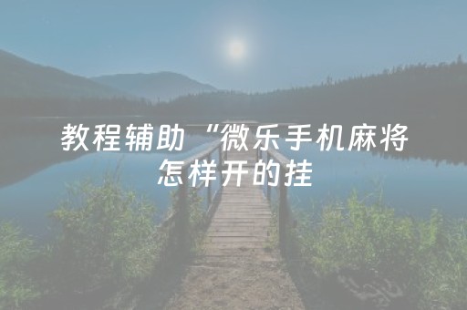 教程辅助“微乐手机麻将怎样开的挂（专用辅牌神器免安装）