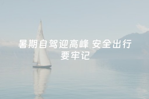 暑期自驾迎高峰 安全出行要牢记