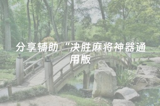 分享辅助“决胜麻将神器通用版（专用辅牌神器免安装）