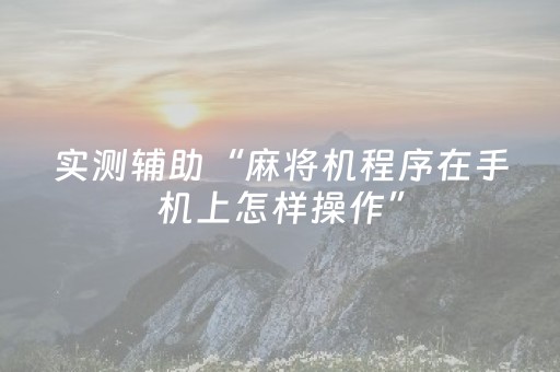 实测辅助“麻将机程序在手机上怎样操作”（详细透视教程）-哔哩哔哩