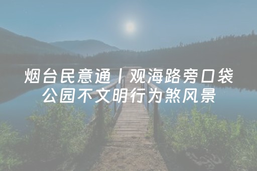烟台民意通丨观海路旁口袋公园不文明行为煞风景