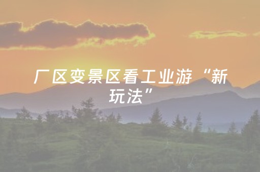 厂区变景区看工业游“新玩法”
