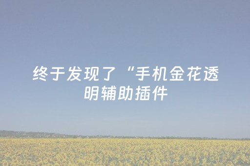 终于发现了“手机金花透明辅助插件（专用辅牌神器免安装）