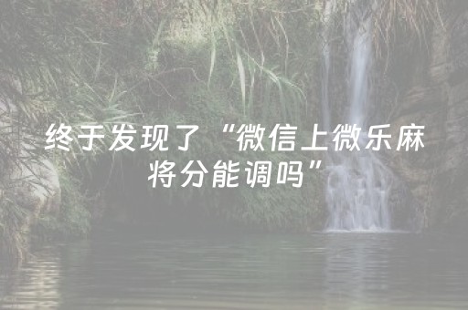 终于发现了“微信上微乐麻将分能调吗”（详细透视教程）-哔哩哔哩