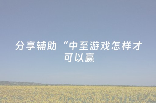 分享辅助“中至游戏怎样才可以赢（助赢神器通用版）