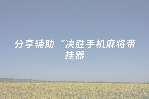 分享辅助“决胜手机麻将带挂器（专用辅牌神器免安装）