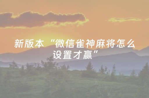 新版本“微信雀神麻将怎么设置才赢”（详细透视教程）-哔哩哔哩