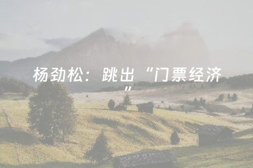 杨劲松：跳出“门票经济”，破解古城收费困境