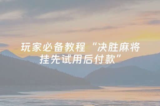玩家必备教程“决胜麻将挂先试用后付款”（详细透视教程）-哔哩哔哩