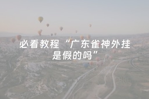 必看教程“广东雀神外挂是假的吗”（详细透视教程）-哔哩哔哩