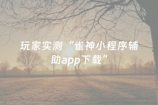 玩家实测“雀神小程序辅助app下载”（详细透视教程）-哔哩哔哩