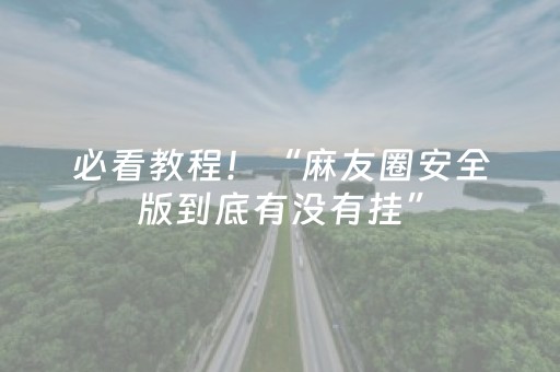 必看教程！“麻友圈安全版到底有没有挂”（详细透视教程）-哔哩哔哩