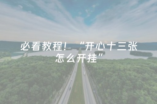 必看教程！“开心十三张怎么开挂”（详细辅助教程）-哔哩哔哩