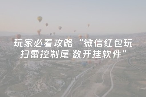 玩家必看攻略“微信红包玩扫雷控制尾 数开挂软件”（详细透视教程）-哔哩哔哩