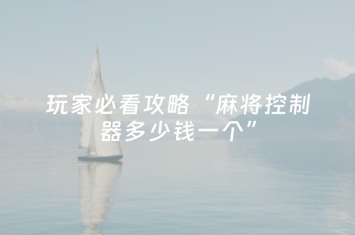 玩家必看攻略“麻将控制器多少钱一个”（详细透视教程）-哔哩哔哩