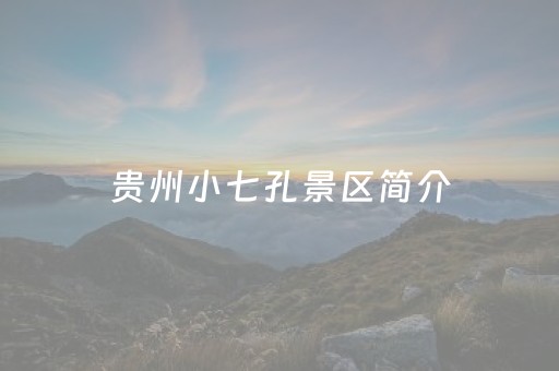 贵州小七孔景区简介（贵州小七孔景点简介）