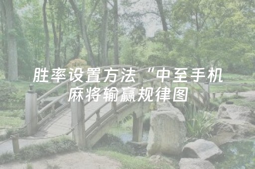 胜率设置方法“中至手机麻将输赢规律图（专用辅牌神器免安装）