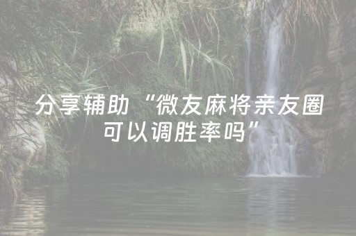 分享辅助“微友麻将亲友圈可以调胜率吗”（详细透视教程）-哔哩哔哩