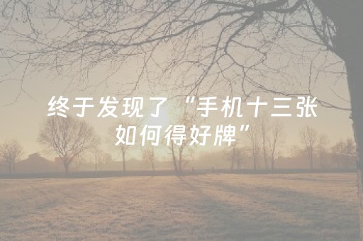 终于发现了“手机十三张如何得好牌”（详细透视教程）-哔哩哔哩