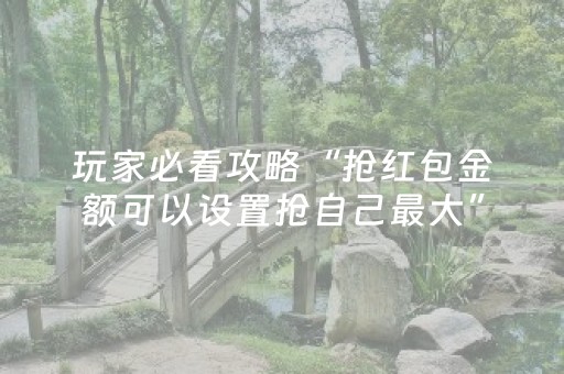 玩家必看攻略“抢红包金额可以设置抢自己最大”（详细透视教程）-哔哩哔哩