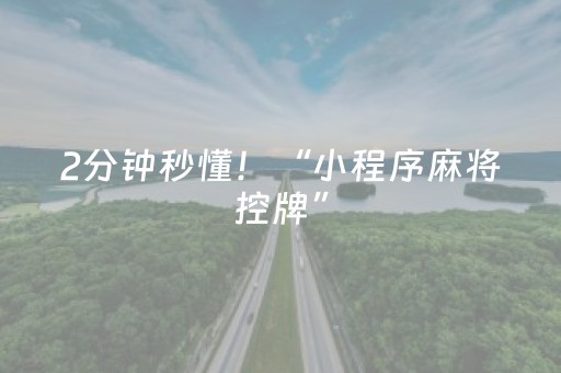 2分钟秒懂！“小程序麻将控牌”（详细透视教程）-哔哩哔哩
