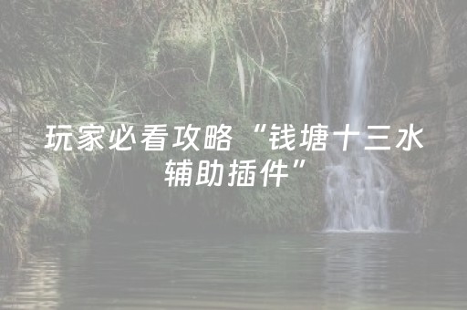 玩家必看攻略“钱塘十三水辅助插件”（详细透视教程）-哔哩哔哩
