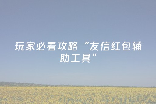 玩家必看攻略“友信红包辅助工具”（详细透视教程）-哔哩哔哩
