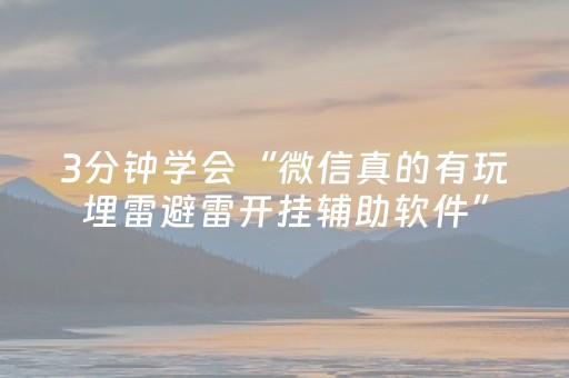 3分钟学会“微信真的有玩埋雷避雷开挂辅助软件”（详细透视教程）-哔哩哔哩