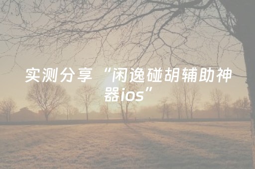 实测分享“闲逸碰胡辅助神器ios”（详细透视教程）-哔哩哔哩