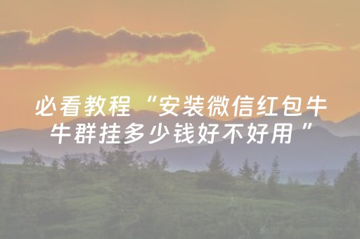 必看教程“安装微信红包牛牛群挂多少钱好不好用 ”（详细透视教程）-哔哩哔哩
