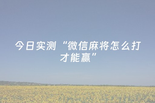 今日实测“微信麻将怎么打才能赢”（详细开挂教程）-哔哩哔哩