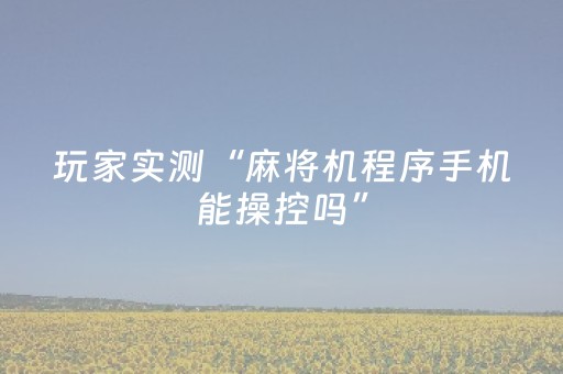 玩家实测“麻将机程序手机能操控吗”（详细透视教程）-哔哩哔哩