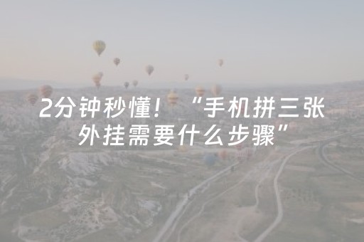 2分钟秒懂！“手机拼三张外挂需要什么步骤”（详细开挂教程）-哔哩哔哩