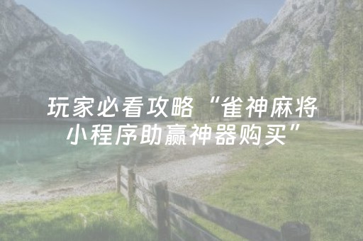 玩家必看攻略“雀神麻将小程序助赢神器购买”（详细透视教程）-哔哩哔哩