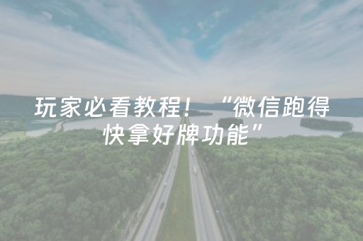玩家必看教程！“微信跑得快拿好牌功能”（详细开挂教程）-哔哩哔哩