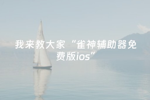我来教大家“雀神辅助器免费版ios”（详细透视教程）-哔哩哔哩
