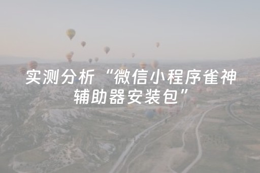 实测分析“微信小程序雀神辅助器安装包”（详细透视教程）-哔哩哔哩