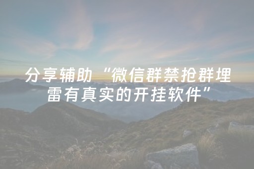 分享辅助“微信群禁抢群埋雷有真实的开挂软件”（详细透视教程）-哔哩哔哩