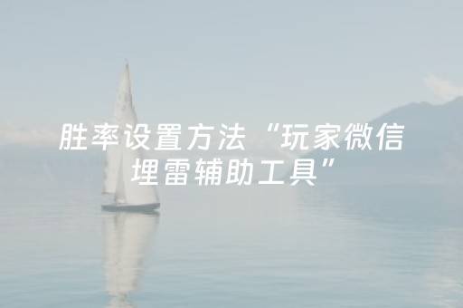 胜率设置方法“玩家微信埋雷辅助工具”（详细透视教程）-哔哩哔哩