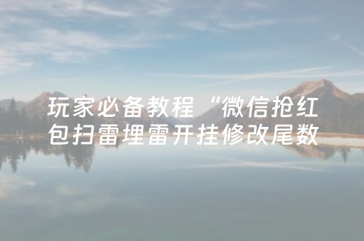 玩家必备教程“微信抢红包扫雷埋雷开挂修改尾数软件”（详细透视教程）-哔哩哔哩