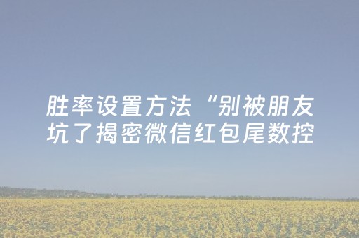 胜率设置方法“别被朋友坑了揭密微信红包尾数控制器多少钱”（详细透视教程）-哔哩哔哩